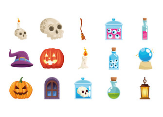 bundle of halloween set icons