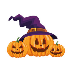 halloween pumpkins with witch hat