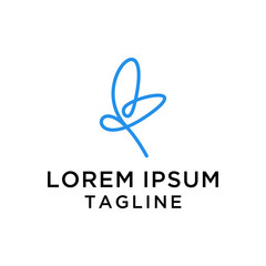 Abstract dragonfly logo design template