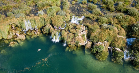 Naklejka na ściany i meble Waterfall on Zrmanja River, Croatia