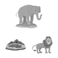 Vector illustration of zoo and park sign. Collection of zoo and animal vector icon for stock.