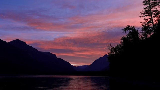 Beautiful sunrise of the Lake Mcdonald