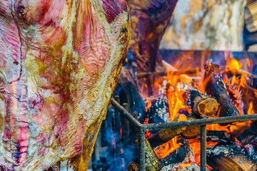Obraz na płótnie Canvas Grilled Beef, Rural Exhibition, Montevideo, Uruguay