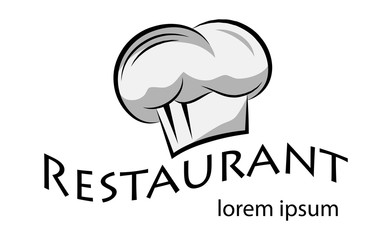 Chef Hat And Restaurant Logo -Isolated On White. Vector Illustration For Food Icon, Cooking Hat, Kitchen,Bar And Chef Logo Design.Restaurant And Chef Hat Logo For Bistro, Cook Elements And Food Labels