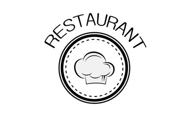 Chef Hat And Restaurant Logo -Isolated On White. Vector Illustration For Food Icon, Cooking Hat, Kitchen,Bar And Chef Logo Design.Restaurant And Chef Hat Logo For Bistro, Cook Elements And Food Labels