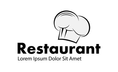 Chef Hat And Restaurant Logo -Isolated On White. Vector Illustration For Food Icon, Cooking Hat, Kitchen,Bar And Chef Logo Design.Restaurant And Chef Hat Logo For Bistro, Cook Elements And Food Labels