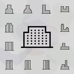 Building icon. Universal set of building for website design and development, app development
