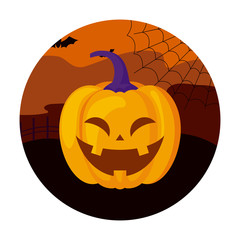 halloween pumpkin traditional icon design
