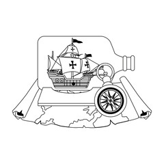 caravel ship antique in bottle