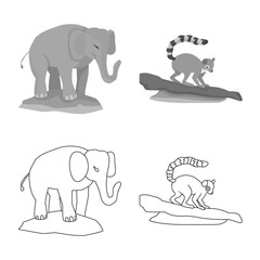 Vector illustration of nature and fun icon. Set of nature and entertainment vector icon for stock.