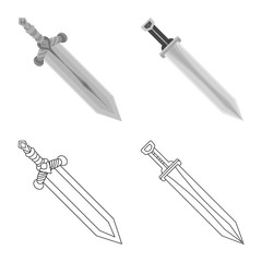 Vector illustration of game and armor icon. Collection of game and blade vector icon for stock.