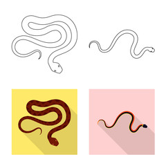 Vector design of mammal and danger symbol. Set of mammal and medicine stock symbol for web.