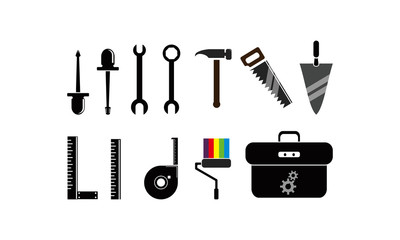 utensil workshop equipment vector set logo