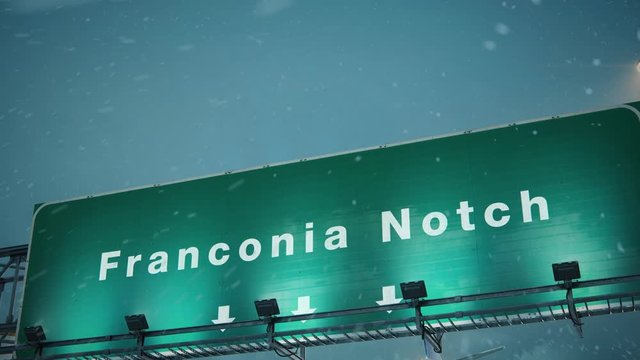 Airplane Landing Franconia Notch in Christmas