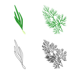 Isolated object of taste and product logo. Set of taste and cooking stock vector illustration.