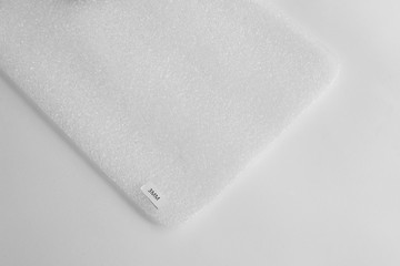 Shockproof material Polyethelene foam on white background.