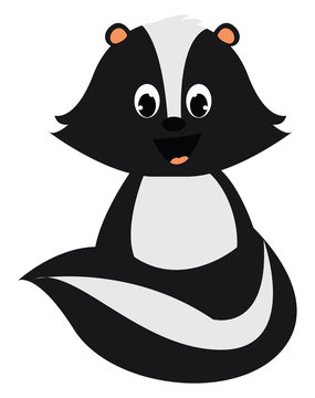 Little skunk, illustration, vector on white background.