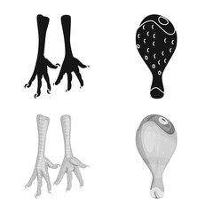 Vector design of product and poultry logo. Set of product and agriculture stock symbol for web.