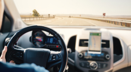 drive vehicles using the highway and car interior