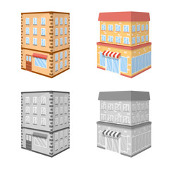 Isolated object of construction and building icon. Set of construction and estate stock vector illustration.