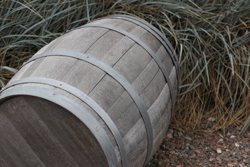Wine barrel in the grass