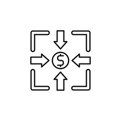 Money, limitation icon. Element of business icon. Thin line icon