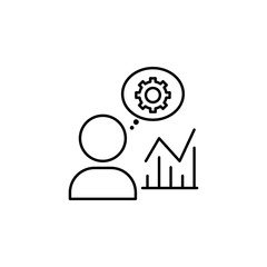 Production, think icon. Element of business icon. Thin line icon