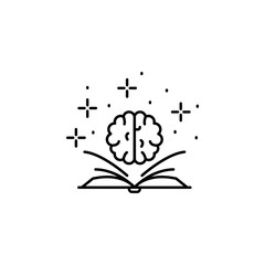 Genius, book, brain icon. Element of genius icon. Thin line icon