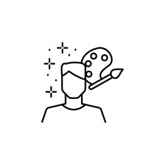 Genius, art, human icon. Element of genius icon. Thin line icon