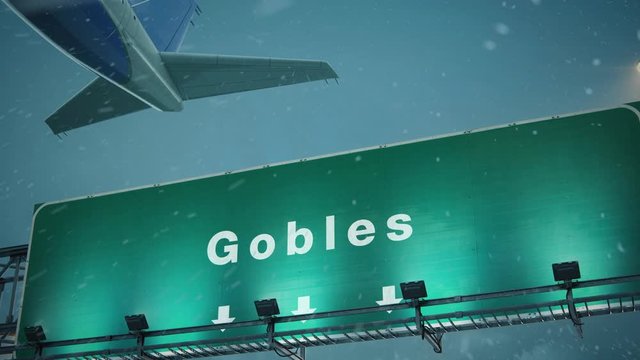 Airplane Takeoff Gobles in Christmas