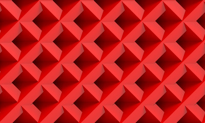 3d rendering. modern seamless red square grid art tile pattern design wall texture background.