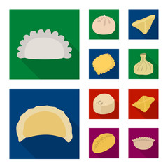 Vector illustration of products and cooking logo. Collection of products and appetizer vector icon for stock.