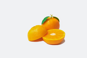 fresh orange and green leaf close up view