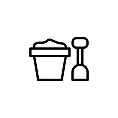 Sand, bucket, beach icon. Element of travel icon. Thin line icon