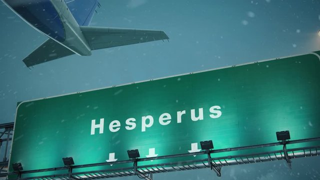 Airplane Takeoff Hesperus in Christmas