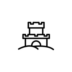 Sand castle, sand, summer icon. Element of travel icon. Thin line icon