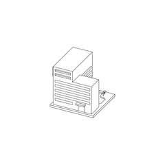 Isometric Building Represent Five Stars Hotel With Swiming Pool