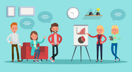 business people working in office vector character design no21
