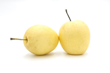 Set of fresh Asian Snow pear isolated white background