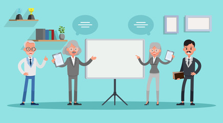 business people working in office vector character design no24