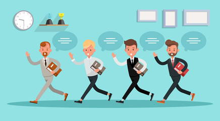 business people working in office vector character design no26