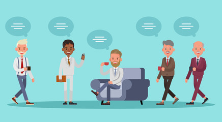 business people working in office vector character design no49