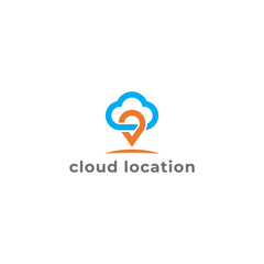 cloud location logo vector icon illustration