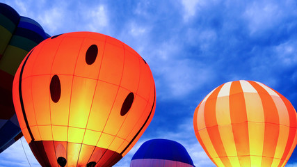 hot air balloon at night