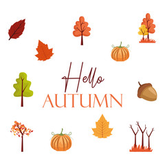 bundle of autumn season icons