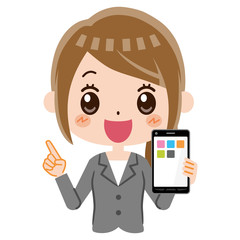 ビジネスウーマン　スマホ