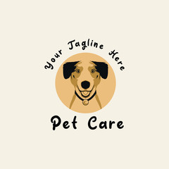 vintage dog logo. dog head illustration