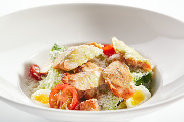 Delicious caesar with chicken fillet