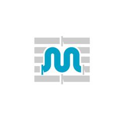 Fototapeta premium Letter M, Pipe Logo Design Template For Plumbing Company Symbol