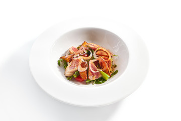 Nicoise salad in plate